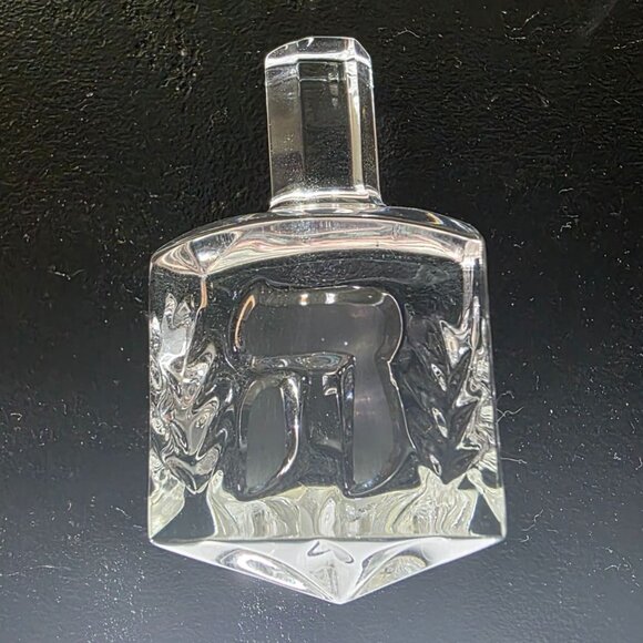 German Crystal Dreidel With Etched Hebrew Symbols - Picture 1 of 7